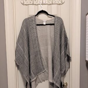J. Jill Black and White Plaid Poncho
